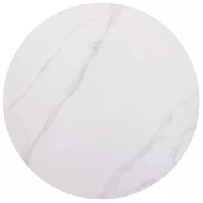 Okrągły stół jadalniany RION 90 cm z ceramicznym blatem, biały marmur
