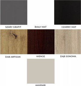 Dwudrzwiowa szafa przesuwna Figo grafit 200 cm lakobel do wyboru