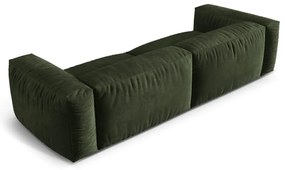 Zielona aksamitna sofa modułowa 320 cm Martina – Micadoni