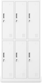 Szafa socjalna 6-skrytkowa Igor 90x45x185 cm, biała