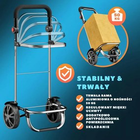 Torba na zakupy na kółkach EASY, 50l, szara Monzana