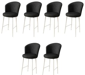 Zestaw krzeseł barowych Fora Black and White, 6szt., 6 szt.