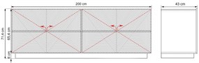 Komoda Asha 200 cm - artisan / rivier stone mat