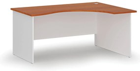 Ergonomiczne biurko PRIMO WHITE, 160x120 cm, prawe, biały/czereśnia