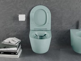 Mexen Lena miska wc Rimless z deską wolnoopadającą slim, duroplast, zielona jasna mat - 30224048