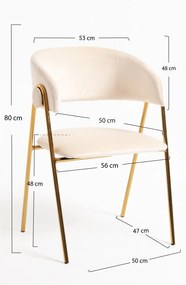 Krzeso Mihu w kolorze zotym, aksamitne