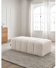 Biały podnóżek z materiału bouclé Annecy – Bobochic Paris
