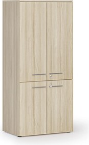 Szafa biurowa pół-drzwi PRIMO WOOD, 800 x 500 x 1781 mm, dąb naturalny