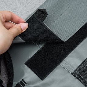 PawHut Podwyższone Łóżko dla Psa z Daszkiem - Komfort i Ochrona przed Słońcem, Oddychające, Szary + Czarny