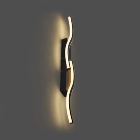 Designerski kinkiet czarny z 3-stopniową regulacją ściemniania, 2-punktowy - Bummy