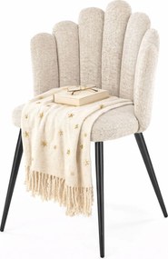 Tapicerowane beżowe krzesło w stylu glamour T4-M72