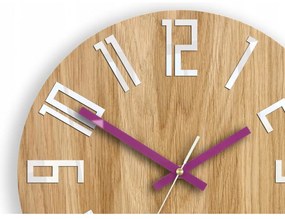 Zegar na ścianę nowoczesny drewniany z dużymi cyframi okrągły cichy loft