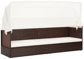 Brązowa sofa ogrodowa z zadaszeniem - Triana