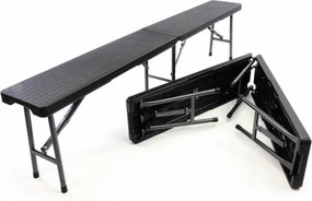 Zestaw dwóch ławek ogrodowych rattanu design 180 x 25 x 43cm