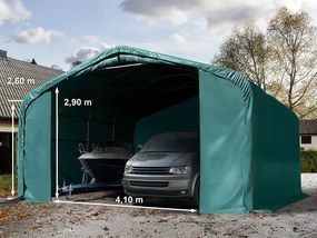 TOOLPORT 6x6m Namiot garażowy - 2,6 m wysokość ścian bocznych z 4,1x2,9m brama, PRIMEtex 2300, ciemnozielony, bez statyki - (99490)