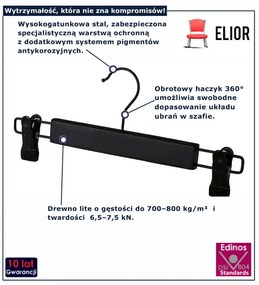Czarny drewniany wieszak z klipsem  M8-D88