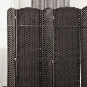 HOMCOM 6-częściowy parawan, składana osłona, ścianka działowa do salonu, sypialni, biura domowego, Brązowy