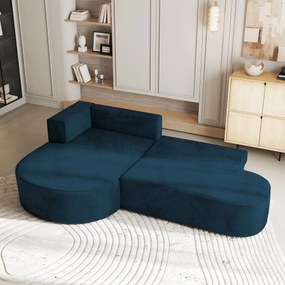 Masseno Narożnik CORTIO z funkcją spania i pojemnikiem na pościel Narozniki L, Rozkładana sofa - Niebieski, MONOLITH 77