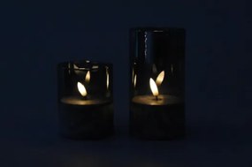 Zestaw świec LED w szklanych pojemnikach z timerem, 3 szt.