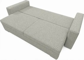 Sofa z Funkcją Spania DRAVOS Szara Boucle Japandi