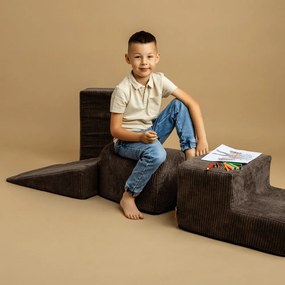 Turkusowy sztruksowy piankowy plac zabaw 5 szt. wysokość 30 cm 250x45 cm Montessori – Meowbaby