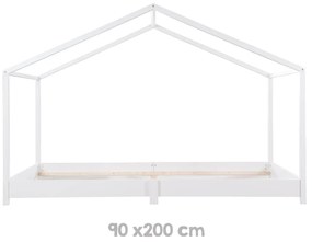 Białe łóżko dziecięce w kształcie domku 90x200 cm Montessori – Roba