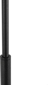 Nowoczesna lampa stojąca czarna ze złotym okrągłym kloszem - VT