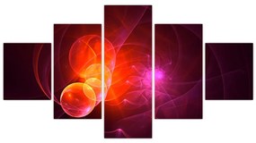 Nowoczesny obraz różowej abstrakcji (125x70 cm)