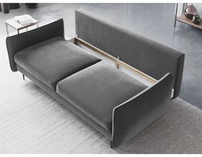 Jasnoszara sofa rozkładana ze schowkiem Cosmopolitan Design Vermont