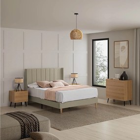 Rama łóżka tapicerowana Noelia 30 cm, 90x190 cm, Beżowy