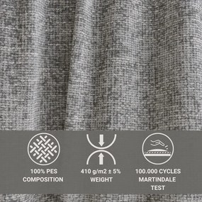 Szary rozkładany/ze schowkiem narożnik z tkaniny szenilowej (prawostronny/w kształcie litery L) Tonga – Maison de Rêve