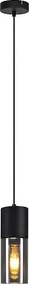 NETTLIFE Wisząca czarna lampa wisząca E27 kuchenna czarne szkło metal 1 nowoczesna żarówka przemysłowa