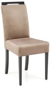 Krzesło tapicerowane beżowe, czarny stelaż, klasyczne, drewniane, CLARION 2 MONOLITH 09