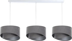 Szara asymetryczna lampa wisząca nad stół - 3X S501 H1-K59