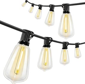 HOMCOM 50 LED Łańcuch Świetlny, 18 m Łańcuch do Połączenia, IP44 Wodoodporny, Dekoracja Wewnętrzna i Zewnętrzna | Aosom PL