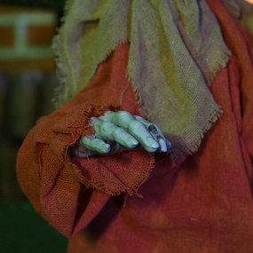 HOMCOM Wiatrak Dekoracja Halloween, poruszająca się, wydająca dźwięki, zasilana bateriami
