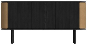 Czarno-brązowa niska komoda w dekorze dębu 150x75 cm Treasures – UMAGE