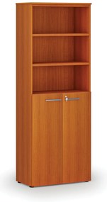 Szafa biurowa kombinowana PRIMA WOOD, drzwi na 3 poziomach, 800 x 420 x 2128 mm, wiśnia