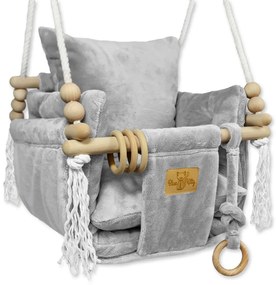 Szara dziecięca huśtawka edukacyjna minky L2-G14