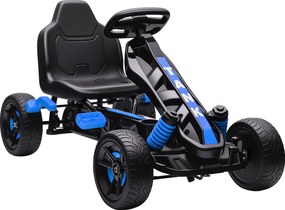 AIYAPLAY Gokart z pedałami, Tretauto dla dzieci z hamulcem, antypoślizgowe koła, rama metalowa, 3-6 lat, Niebieski