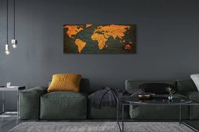Obraz na płótnie Złota Mapa Świata