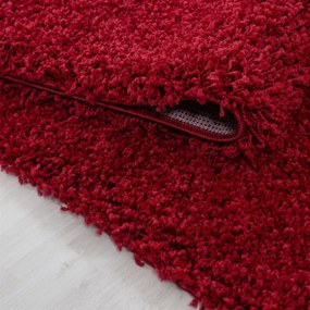 Dywan shaggy jednokolorowy czerwony 80 cm x 250 cm