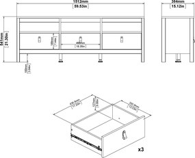 Szafka pod telewizor z szufladami Madrid, kaszmir mat