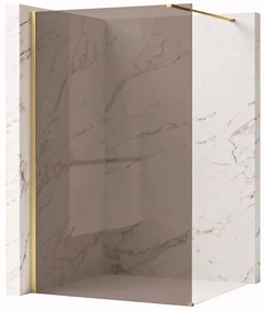 Kabina prysznicowa Walk-In Rea Flexi Brown / Brush Gold 80
