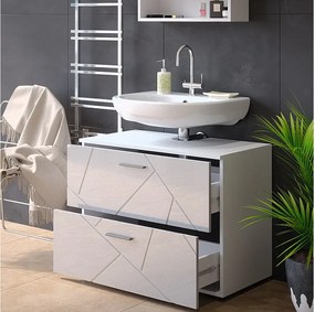 Szafka na wannę biały wysoki połysk 80x41x58.6 irma