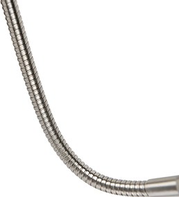 Lampa ścienna stalowa z ramieniem giętkim i białym kloszem 18 cm - Brescia Combi