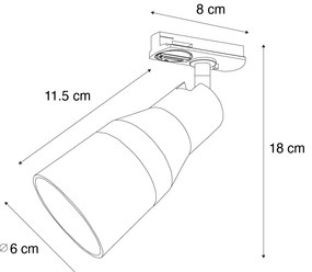 Nowoczesny czarny reflektor do systemu szynowego jednofazowego - Iconic Kohua