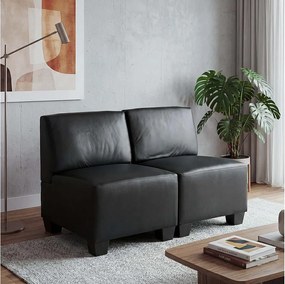 2-osobowa Moncalieri, czarna, bez podłokietników