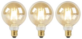 Zestaw 3 żarówek LED E27 Dim to Warm G95 złoto 8W 806lm 2000-2700K