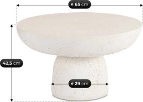 Stolik Kawowy PLOT 65 cm Krem/Beż Japandi
